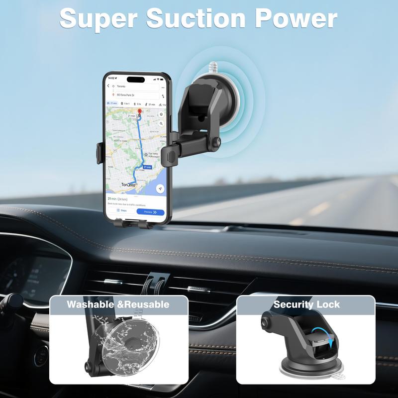 Wireless Car Charger, 15W Fast Car Charger Phone Holder fit for iPhone 17 16 15 14 13 12 11 Pro Max, Samsung Galaxy S23 S22 S21