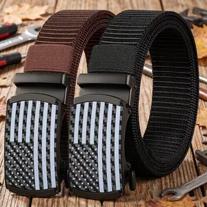 Men's Automatic Buckle Adjustable Nylon Webbing Tactical Belt—Versatile for Outdoor, Business, and Casual Wear
