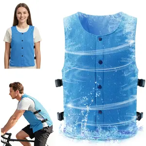 【Fathers Day Gift Ideas】PANGTIKU Dual Layer Cooling Ice Vest for Unisex Upgraded Adjustable Fit Cool Vest for Outdoor Work Sports Heatstroke Prevention Hot Weather  Menswear Vacation Clothing Office Work Clothes Cool Gifts for Guys Dad Gifts