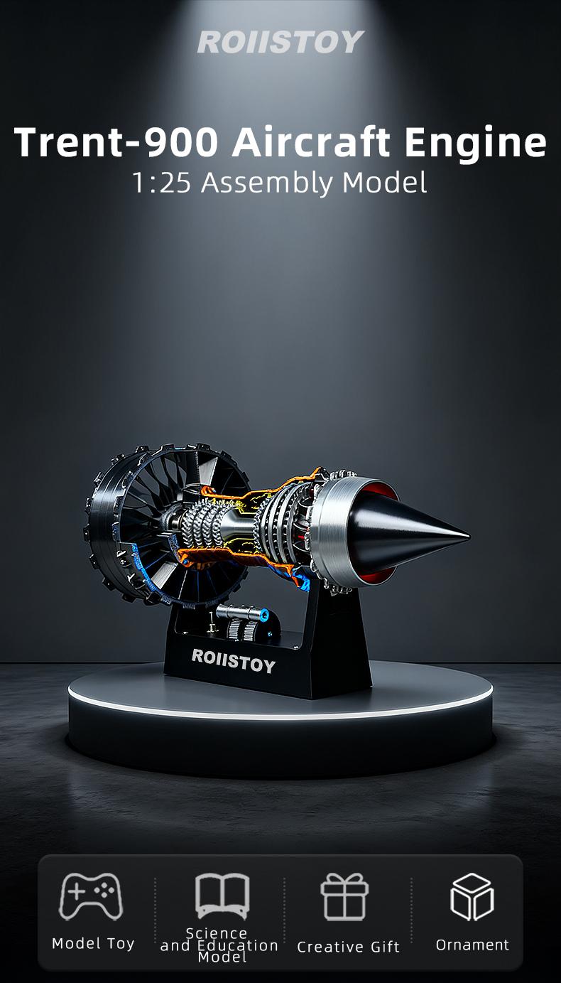 Aeroengine model Turbofan Engine kit Jet Engine Christmas gift ornaments holiday gifts Desktop decoration Quiet Brushless Motor Magnetic Material
