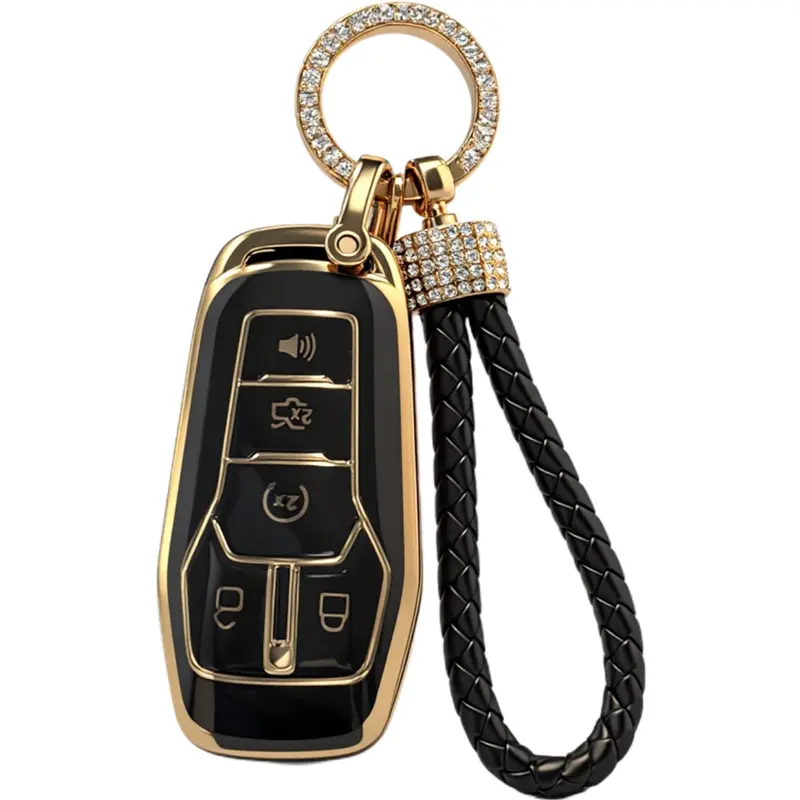 Unisex Modern Plastic Key Fob Shell Case, Fits Multiple Ford Mustang Fusion Edge Explorer F150 F250 F350 Lincoln MKZ MKX MKC 2014-2017, 5-Button Keyless Entry Remote Cover M3N-A2C31243300 for Daily Use, Button Cover, Plastic Shell, 5-Button Remote, Modern