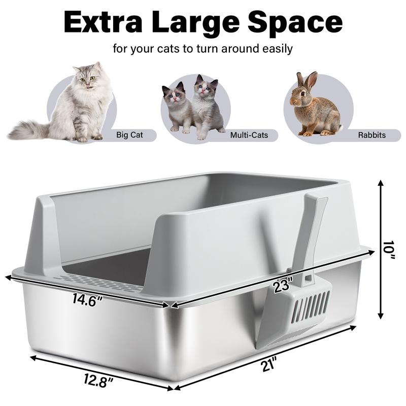XL Extra Large Cat Litter Box! With Sand-Proof Pedal + Ventilation Holes, Spacious Enough for Chonky Cats to Turn Around, Splash-Proof & Non-Stick Cat Toilet