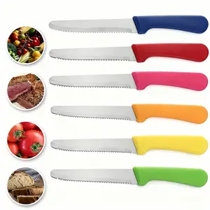 OesenX 3 high-quality stainless steel colored dinner knives Multi-functional dinner knife fruit knife bread knife Ergonomic handle design This knife will make your kitchen time simpler and more enjoyable A surprising gift