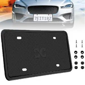 Silicone License Plate Frames,1 Pack Black License Bracket Holder with Easy Installation, License Plate Frame Without Obstruction.Rustproof, Rattle Proof & Weatherproof Universal