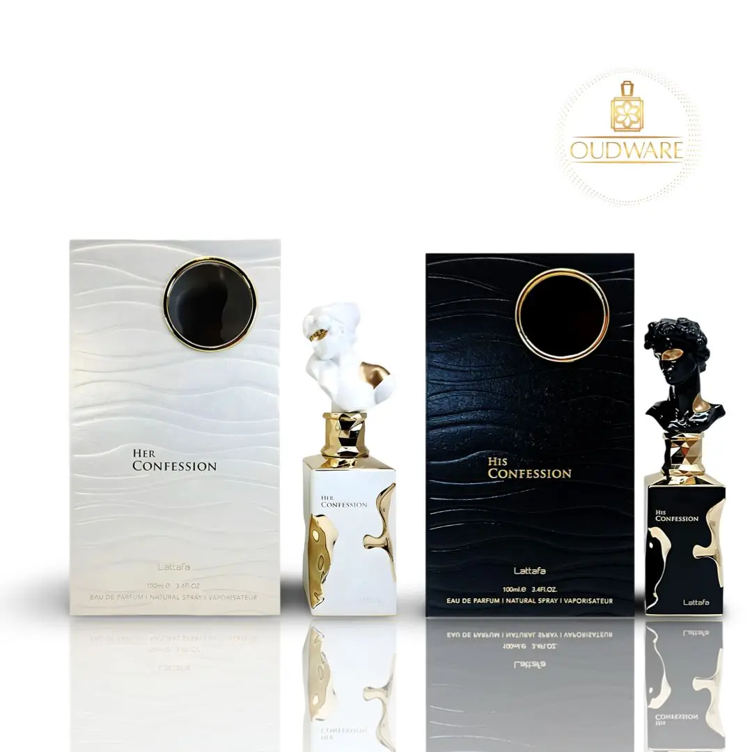 Lattafa His Confession & Her Confession EDP Couples Set (2 x 100ml/3.4oz) - Floral, Aromatic Fragrances with Captivating Scent, Vanilla Notes, Ideal Couple Gift