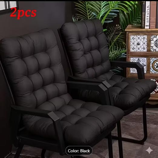 2 pcs Durable Polyester Outdoor Cushion - Hand Washable, Comfortable And Soft, with Straps, Full Back Support Fabric Seat Cover, Suitable for Courtyard Furniture, Outdoor Seats, And Indoor/outdoor Use, Patio Cushions, Patio Furniture Cushions,