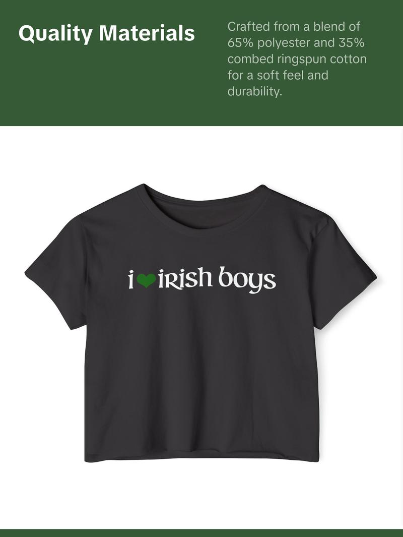 I Love Irish Boys St. Patrick's Day Womens Crop Top