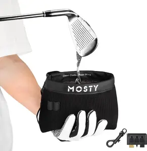 New Golf Club & Ball Cleaner Bag Durable Golf Club Cleaning Kit with Waterproof Inner Liner Scratch-Free Deep Cleaning & Detachable Clip for Men Women Golfers
