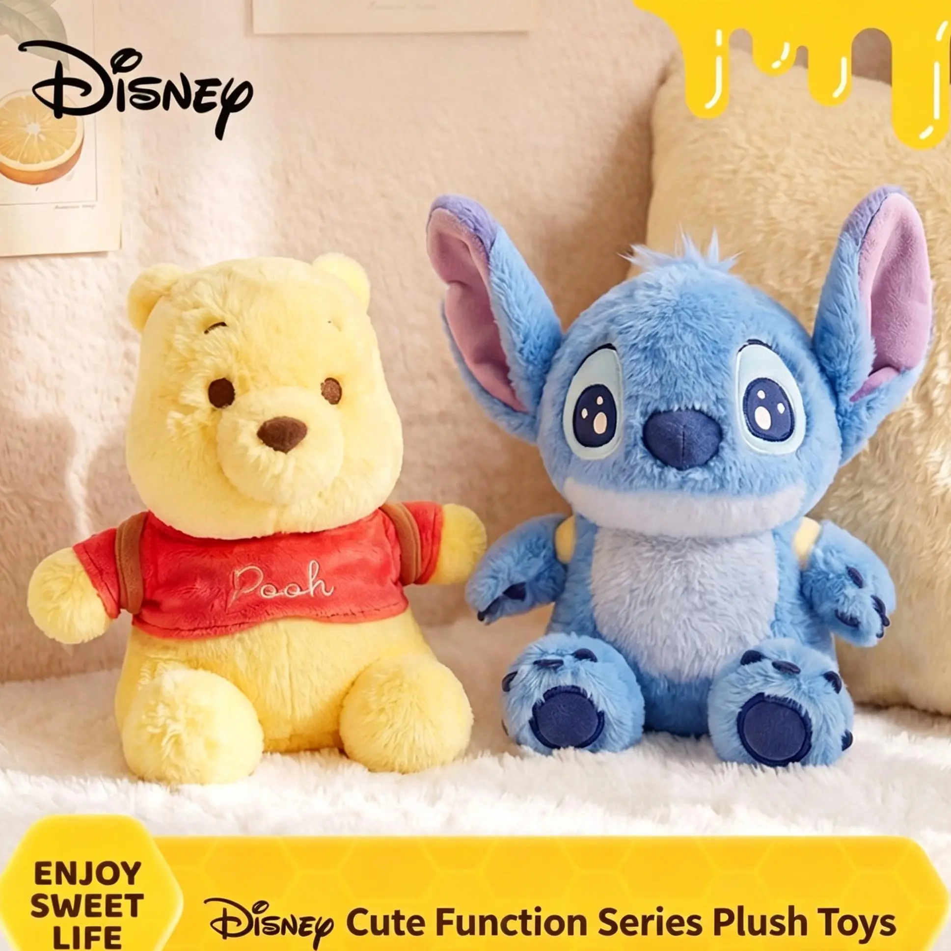 Disney Stitch Anime Plush Toy - Unisex Soft Fabric Figure with Cute Features, Lifelike Design, Flexible Build, Touch Sensor - Great Gift for Ages 12+ Fans, Back To School Stuffed Toy