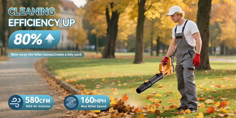 Tanlook Cordless Electric Leaf Blower/Snow Blower - 26000 RPM Max Power, 2×4.0Ah Batteries, Lightweight Handheld for Efficient Leaf & Snow Removal, Powerful Performance & User-Friendly Design