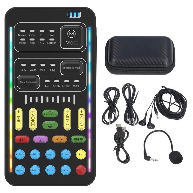 i9 sound converter 16 kinds of voice changes, 8 fixed sound effects, 10 electronic music modes, compatible with Apple, Android, PS4/Xbox/PC/laptop