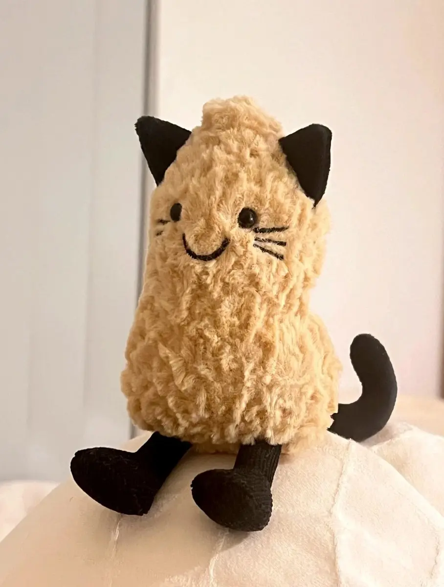 Jellycat Amuseables Peanut Cat – Limited Edition Plush Peanut Collectible, Ultra Soft Kawaii Plush, Cute Cat-Themed Home Decor, Gift for Jellycat Fans & Plush Collectors, Keychains