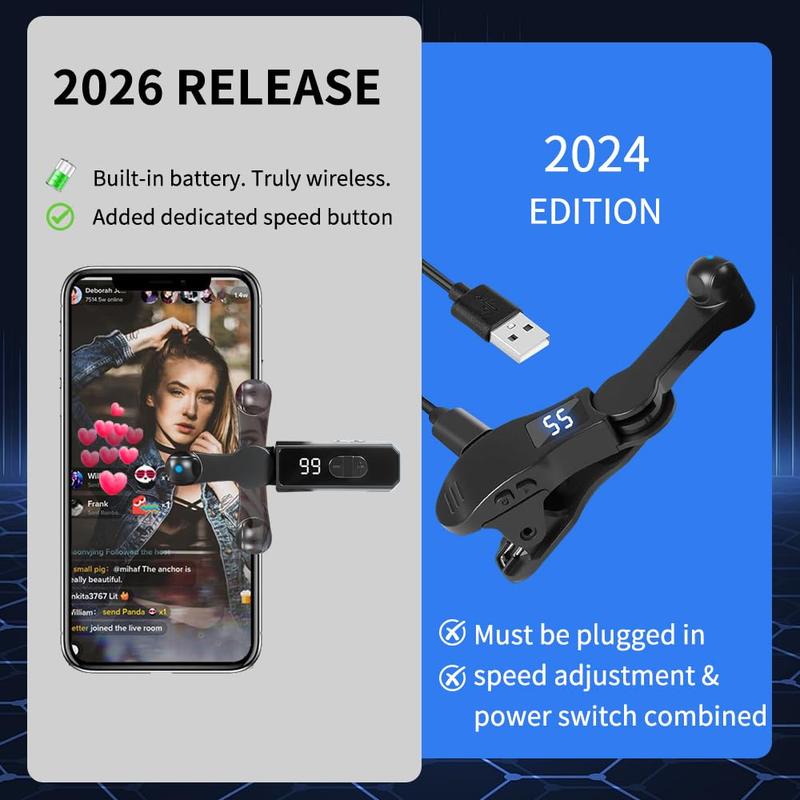 Wriless Auto Clicker for iPhone Android Phone Tapper for Tiktok Built-in Battery Screen Auto Tapper for Tiktok Live,Game,Likes & Reward Tasks Rechargeable