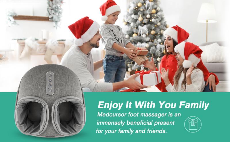 Medcursor Shiatsu Foot Massager Machine with Heat & Air Pressure Massage Modes for Tired Muscles and Plantar Comfort Relaxation