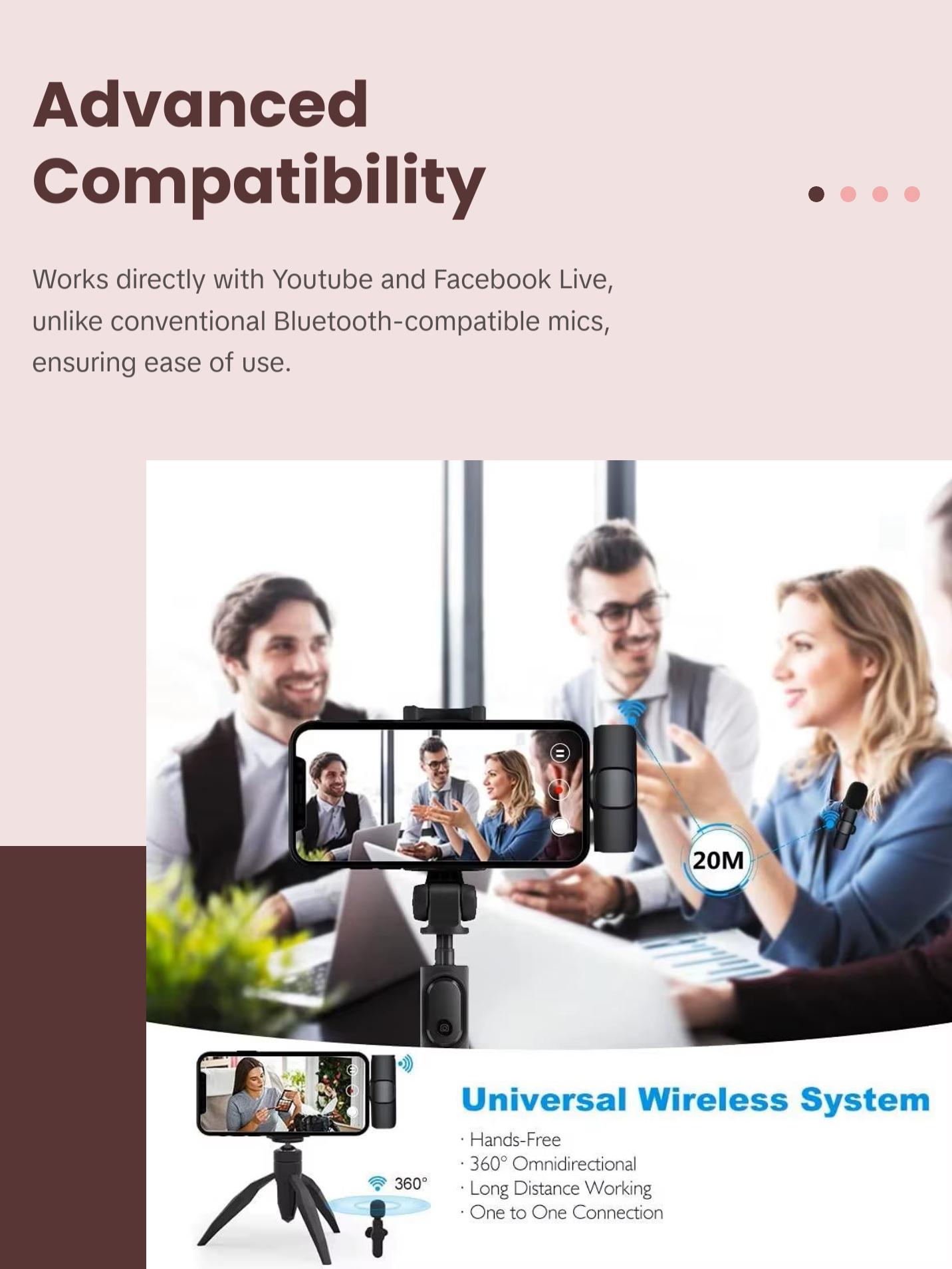 Wireless Lavalier Microphone Portable Audio Video Recording Mini Mic for Iphone Android Live Broadcast Gaming Phone Mic WIFIT