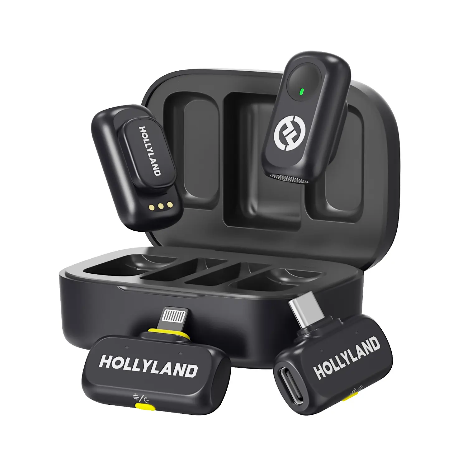 Hollyland LARK A1 Combo Wireless Lapel Mic Recording Kit - Smartphone Audio Solution for iPhone, USB Type-C Devices, Content Creators (Wedding, Casual Use), Rechargeable Lapel Mic, Contentcreator