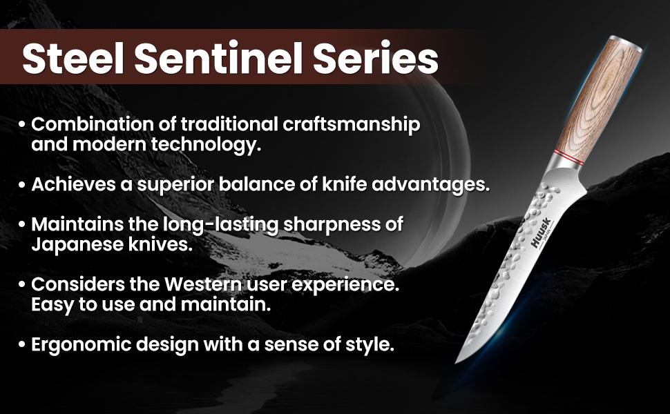 Huusk Knives From Japan, 6.5-inch Boning for Meat Cutting, Hand Forged Japanese Fillet Knife for Meat Fish Poultry Deboning with Ergonomic Pakkawood Handle with Gift Box