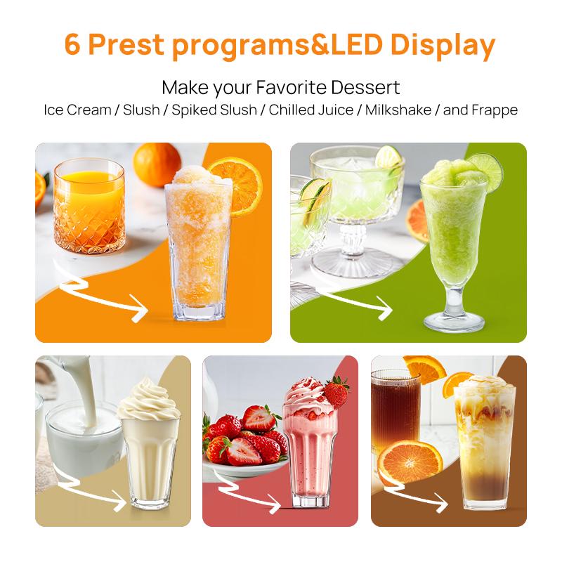 AD03 Professional Slushie Machine, 6 Preset Programs, 88 Ounces Smoothie Maker with Self-Cleaning Function, LED Display, Ice-Free Slush Maker for Milkshakes, Smoothies, Margaritas, Frappes and More#TikTokShopBlackFriday, Blenders, Kitchen Appliances