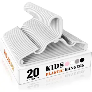 Premium Baby Hangers 20 Pack, 11 Inch Kids Plastic Hangers White, Slim Childrens Hangers for Infant, Toddler, and Child Clothes, Durable Baby Clothes Hangers for Closet