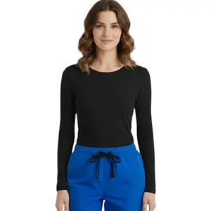 HEEDFIT Women's Long Sleeve Underscrub Tee Soft Stretch Comfort Top for Nurses Doctors & Medical Professionals Lightweight Breathable Fabric