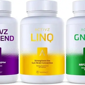 ACTIVZ Trifecta GNM-X Optimend LINQ 3 Pack Supports Nrf2 Flexibility Brain Gut Function Immune System Skin Cell Vitality 180G