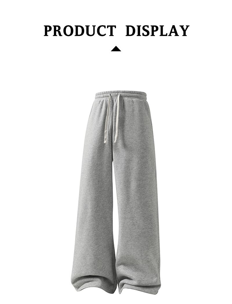 Men's Solid Fashion Loose Sweatpants with, Oversize Wide Leg Straight Cut, Versatile Year-Round Wear, Ideal for Autumn Winter Casual Street Dance & Home Comfort Sports Pants