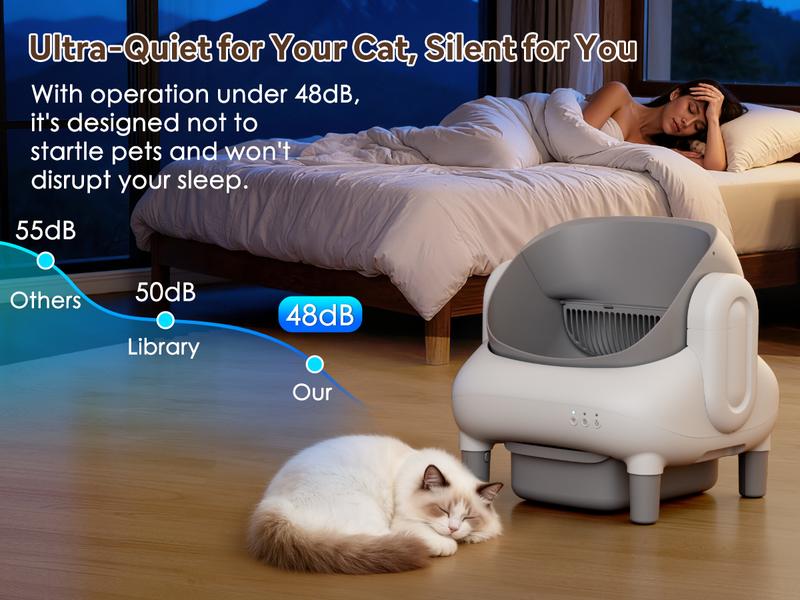 FUMOI Multi-Cat Smart Self-Cleaning Litter Box, Open-Top Automatic Cleaner with APP Control, Safety Sensors & Odor-Lock Technology, 10.5L Large Waste Bin FUMOI Multi-Cat Smart Self-Cleaning Litter Box, Open-Top Automatic Cleaner with APP Control, Safety Sensors & Odor-Lock Technology, 10.5L Large Waste Bin