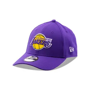 New Era Mens Los Angeles Lakers Team Classic 39THIRTY Stretch Fit  - Purple - Medium/Large
