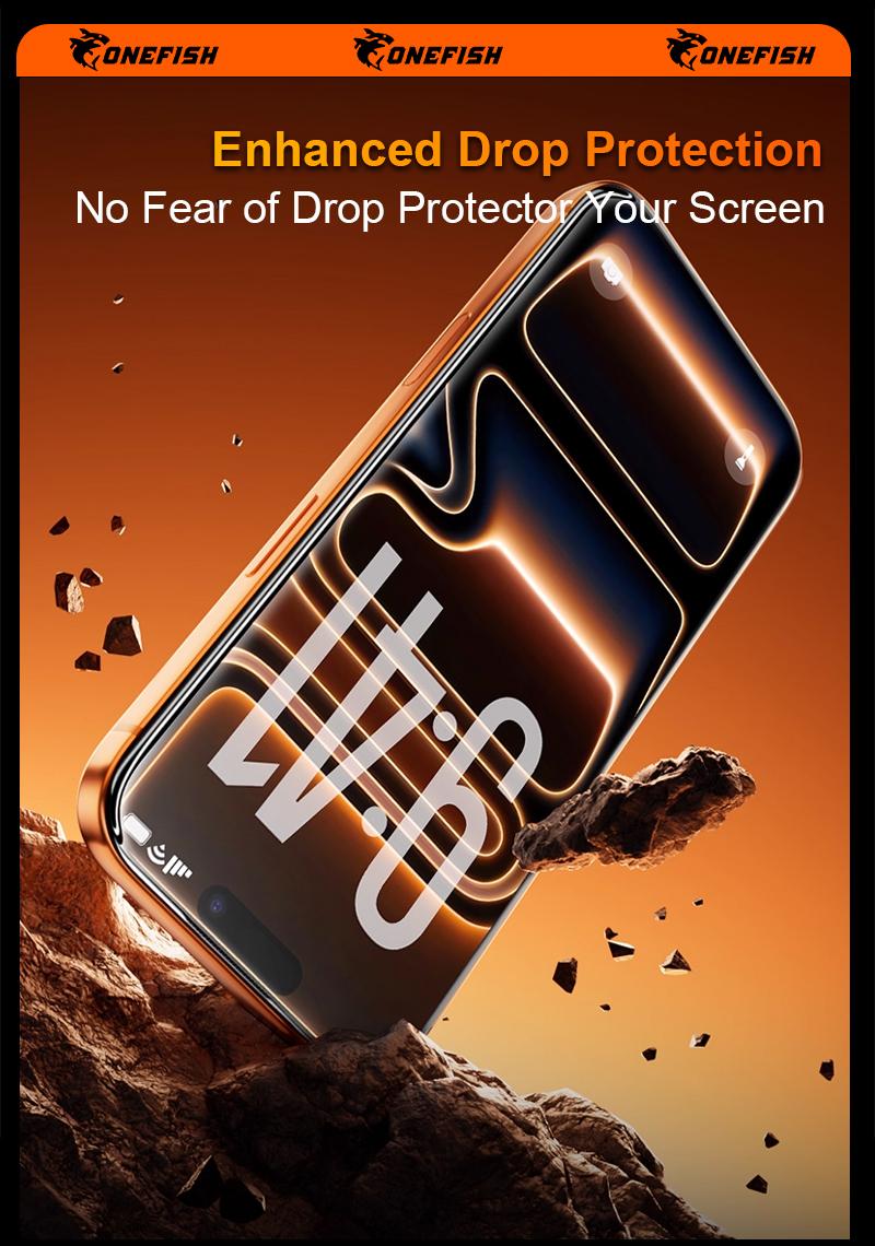 One Fish Screen Protector 2 Pack for iPhone Screen Protector, Privacy Protection, Crystal Clear, Scratch-Resistant, Ultra-Smooth Touch.