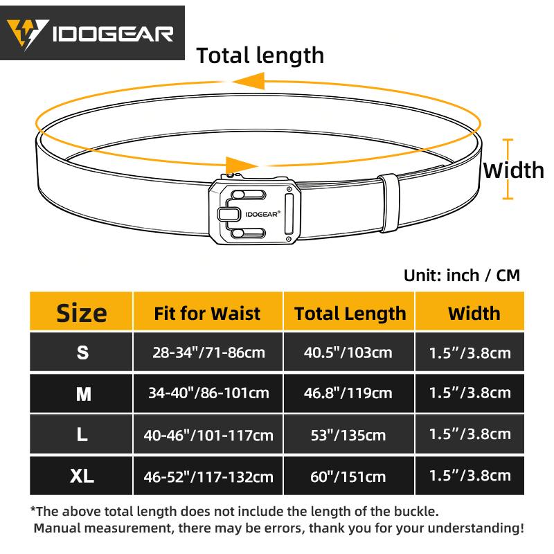 IDOGEAR Tactica 1.5" Nylon Durable Belt with Magnetic Buckle One-Hand Quick-Release Reinforced Steel CCW Belt 3446 SpringStatements