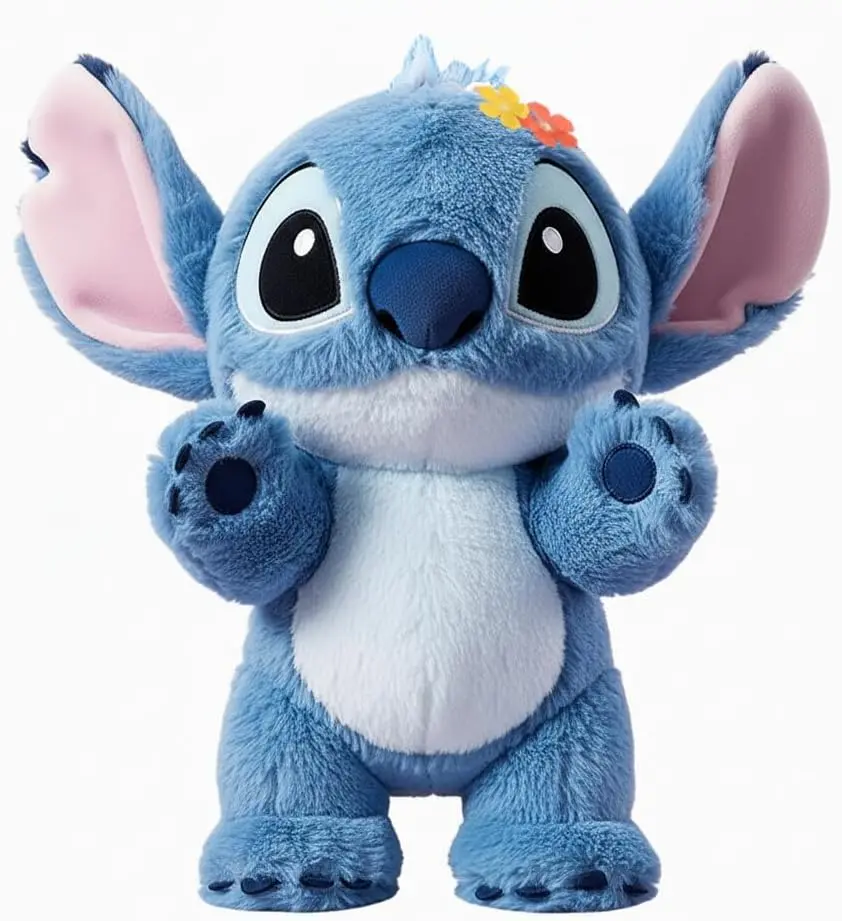 MINISO Disney Quirky Fully Adjustable Poseable Stitch Soft Fabric Stuffed Doll - Unisex Cuddly Doll Gift, Huggable Collectible for Collecting, Stress Relief Item (Toys & Hobbies, Classic & Novelty Toys, Quirky Stitch Charm for Daily Smiles)