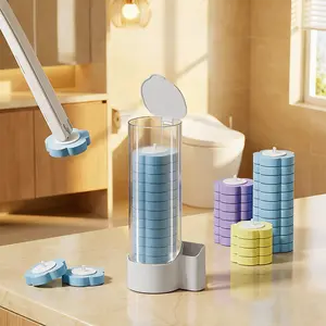 Disposable Toilet Brush with 18pcs Refills, Toilet Bowl Wand and Holder, White Toilet Cleaning Brush, Wall-mounted Toilet Bowl Wand Kit for Home, Hotel, Bathroom, Efficient and Deep Scrub Toilet Cleaning.(Ocean Fresh Scent)