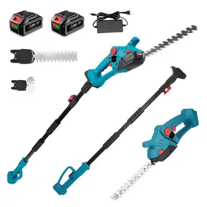 Pole Hedge Trimmer, Telescoping Pole Hedge Trimmer with 2 Pack 20V 3.0Ah Batteries & Charger, 1.3" Cutting Capacity, Cordless Hedge Trimmer for Shrubs Pruning