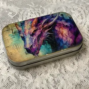 Dragon style Tin Trinket Box – Decorative Storage Case
