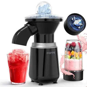 FEPPO Snow Cone Machine & Smoothie Blender 2 in 1, 700W Powerful Shaved Ice Machine Slushine Machine, Healthy Frozen Drink Maker with Stainless Steel Blade & Smoothie Recipe, for Home Kitchen Party
