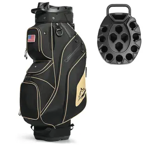 【UPGRADED NEW IN】uniHimal 003 T-Lock Silent Golf Cart Bag with 14 Way Organizer Divider Top, Oversized Grips Well, Premium Soundless Cart Bag with Handles and Rain Cover