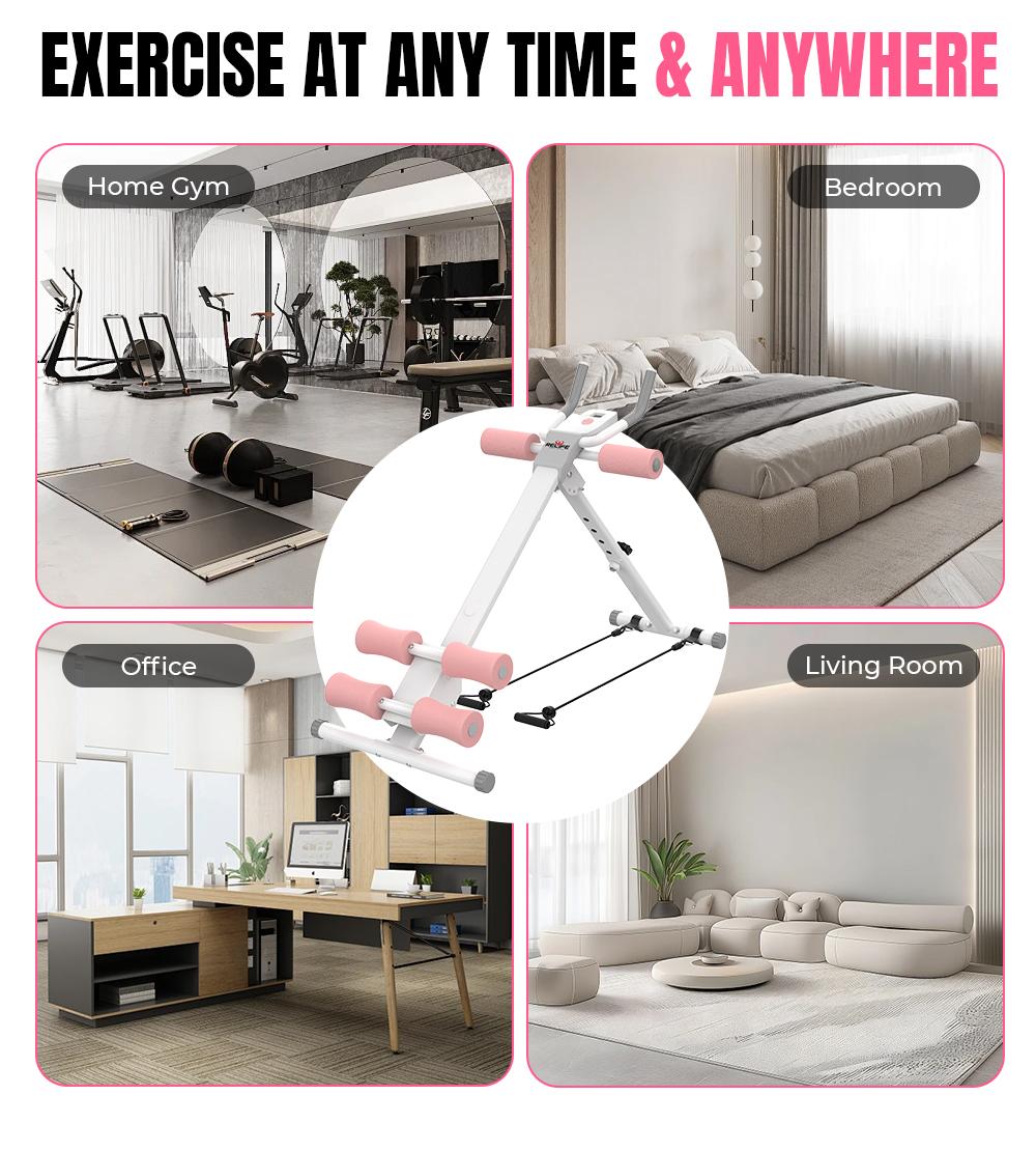 RELIFE REBUILD YOUR LIFE Adjustable Ab Machine Foldable Ab Trainer Equipment for Abs, Waist, Arms & Legs | Home Gym Beginner-Friendly Waist Trainer