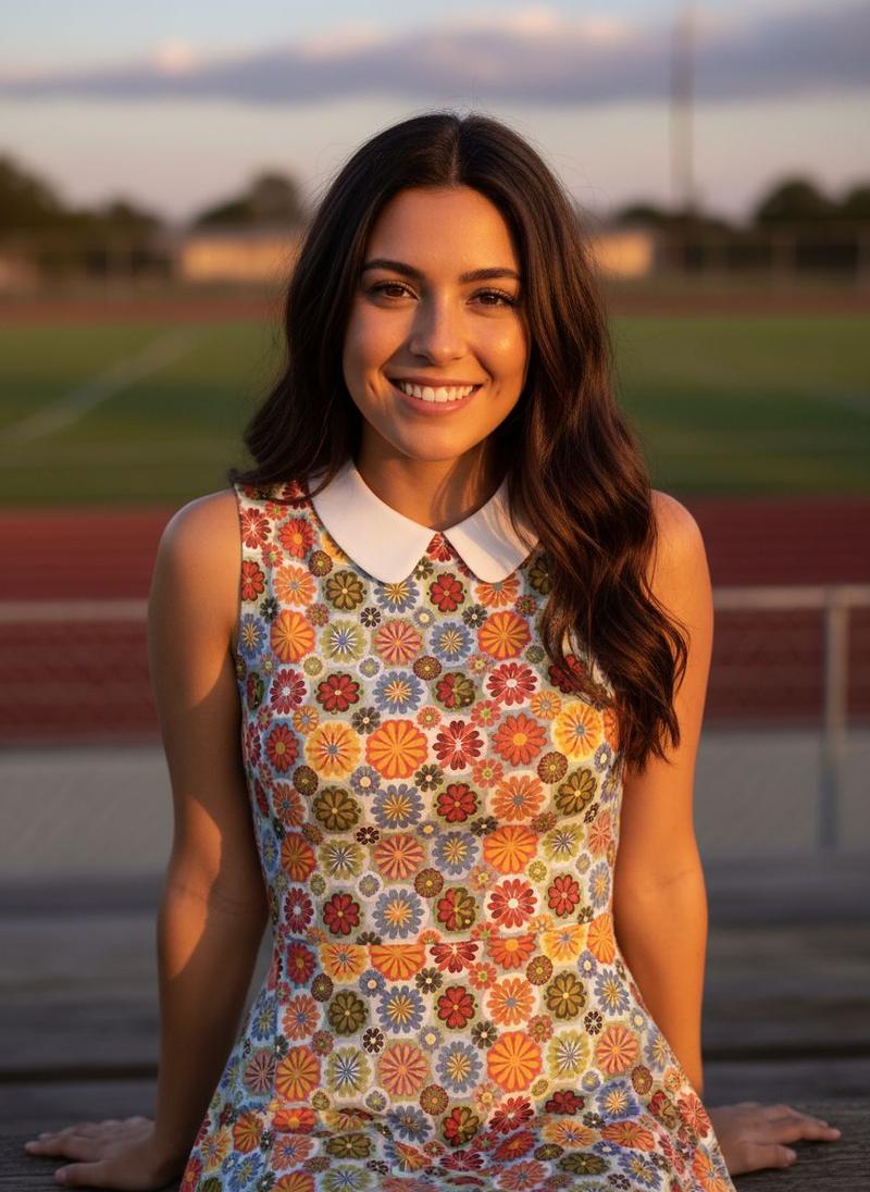 ORANGE 1960S DAISY PETER PAN COLLAR DRESS Summer Casual Wear Women Womenswear