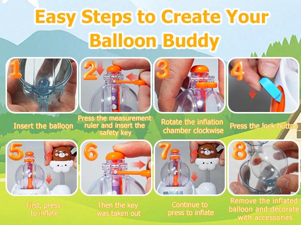 [Valentine’s Day Gift for Kids] Balloon Animals Kit with Pump, Funny Balloons Inflator Toy, DIY Sticky Balloon with Pump, Squishy Balloons Maker, Magic Sticky Balls Making Craft Kit for Girls Boys