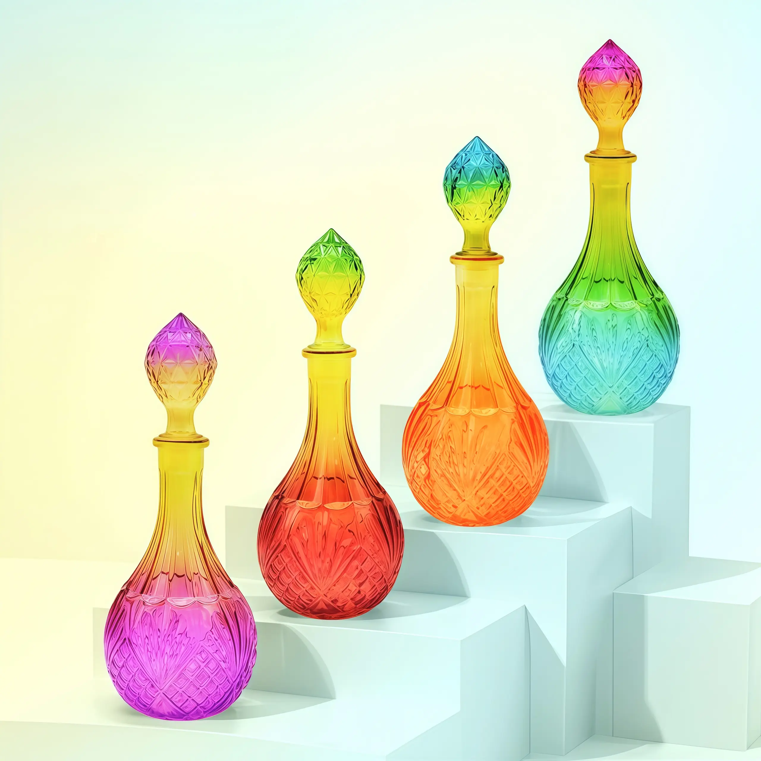 Vintage Glass Decanter with Airtight Stopper, Elegant Wine & Whiskey Carafe, Multifunctional Glass Vase, Glass Liquid Storage Bottle, Festival Home Supply.