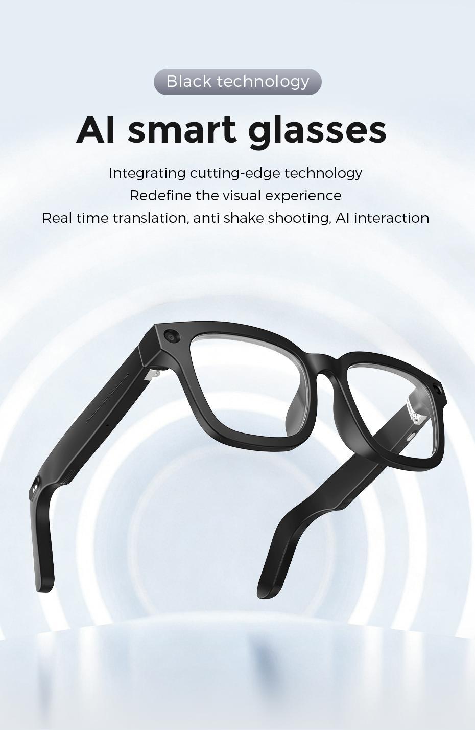【Ivision6】 AI Smart Glasses with 800W HD Camera OpenAI Recognition, 1080P Anti-Shake Video, Real-Time Translation & Long Battery Life – Ideal for Travel, Meetings & Outdoor, Hands-Free Freedom, Innovative Tech Gift for Holidays & Special Moments Wearable