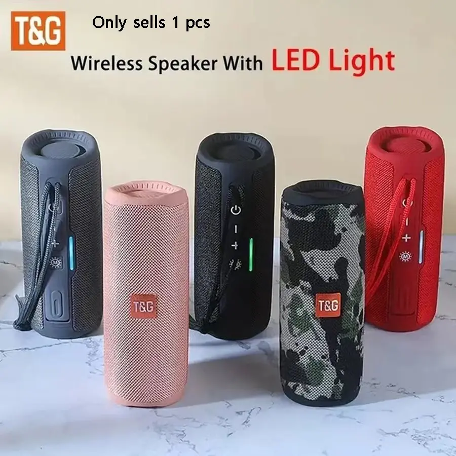 Portable Wireless Subwoofer Radio FM Bluetooth Speaker, Party Portable Speaker, 10W Waterproof Sound Box Music PC Woofer Outdoor Bass TWS Stereo, card slot, USB, AUX wired, Gift with Colorful Lights LED Lamp, Rechargeable Speaker, Wireless Speakers