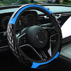 1pc Car Steering Wheel Cover, 14.5-15inch Faux Leather Anti-Slip Car Wheel Cover Protector, Safety Comfortable Desgin, Universal Auto Steering Wheels Accessories for Cars Truck SUV, Car Interior Accessory, Unisex, No Inner Ring