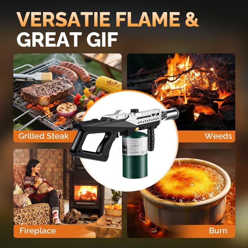 Powerful Propane Torch (Propane Canister NotIncluded), Kitchen Torch, Adjustable Torch Suitable forLow-Temperature Sous Vide Steak, BBQ, Fireplaces, Charcoal lgnition, an Excellent Gift for Christmas and NewYear