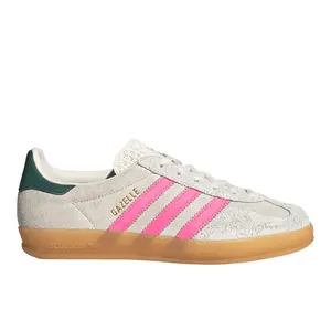 adidas Womens Gazelle Indoor Lace Up Sneakers Shoes Casual - Off White