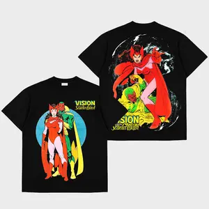 Scarlet Witch Vision Premium Cotton T-Shirt, Wanda Maximoff Retro Graphic Shirt, Character Comics Fans Shirt, Superhero T-Shirt, Comic Book Fans T-Shirt, Superhero Graphic Tee