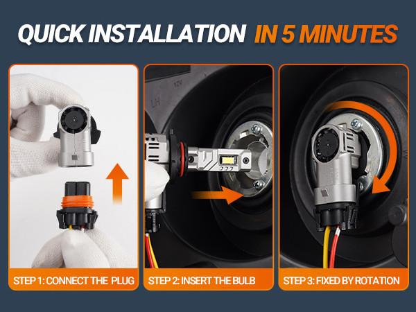 2018 Cadillac ATS 9012/HIR2 80W 6500K White IP68 LED Headlight Bulbs 2PCS SEALIGHT X1S