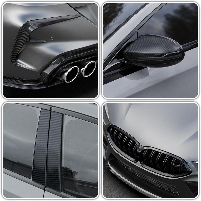 Carbon Fiber Pattern Car Sticker, Self Adhesive Scratch-resistant Car Body Sticker, Multifunctional Waterproof Car Decal, Universal Car Exterior Accessories