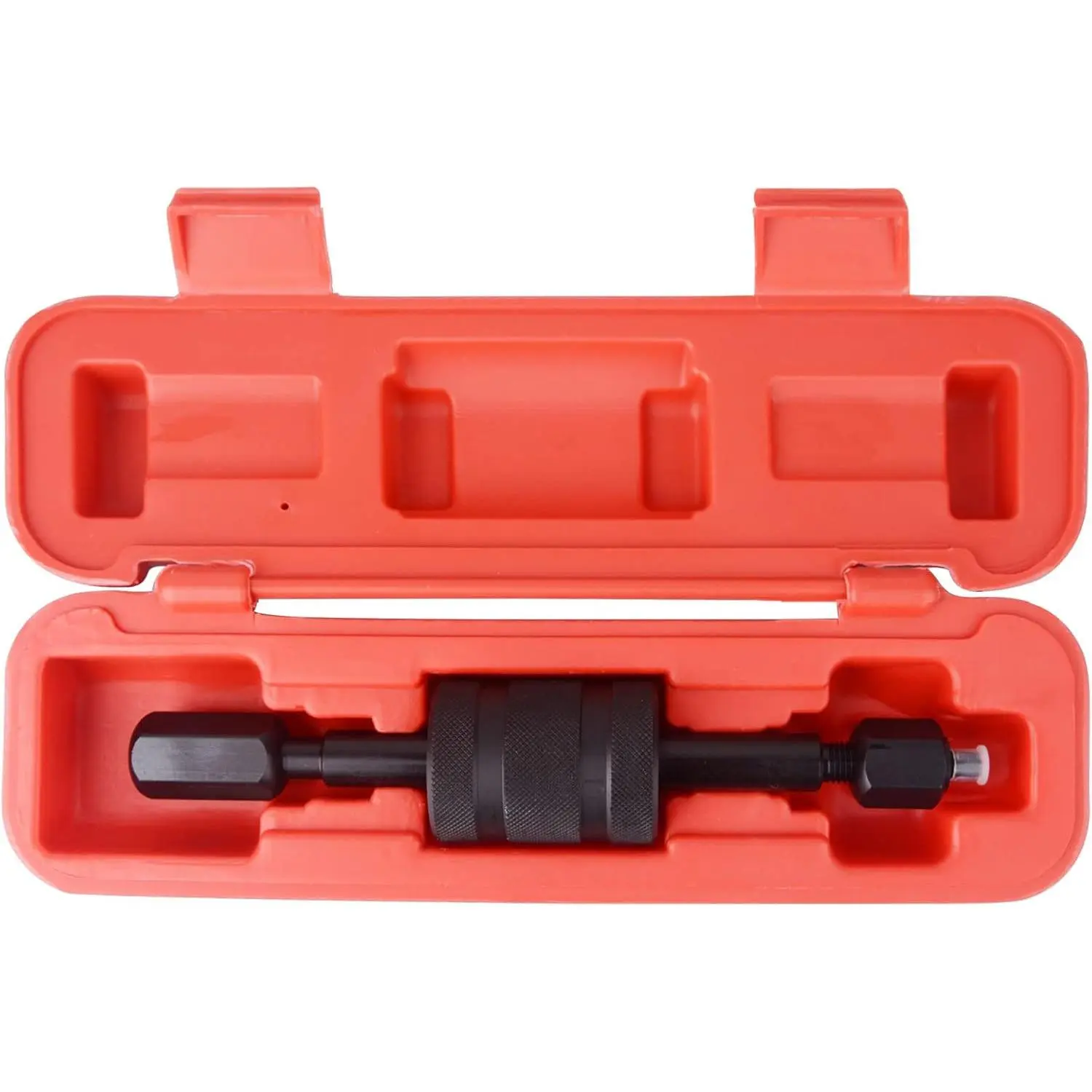 Lucas Fuel Injector Puller Tool with 1x 1.3-lb Slide Shop Hammer Weight, 1x 7-in Bar, 3x M8-M12-M14 Thread Adapters, High Reliability for Automotive Engine & Transmission Repair, Injector Removal