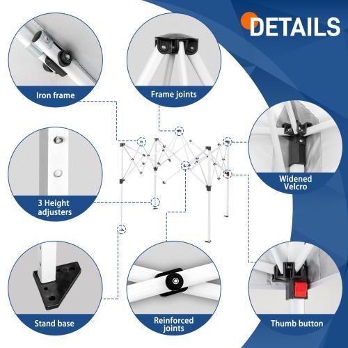 8*8 FT Portable Waterproof Sunscreen Folding Tent Folding Canopy Tent Family Party Tent Portable Instant Shelter for Wedding, Beach, Party, Picnic, BBQ Events